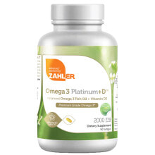 Рыбий жир и Омега 3, 6, 9 Zahler Omega 3 Platinum+D3 Омега-3 с витамином D3 2000 мг 90 гелевых капсул