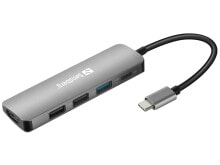 Компьютерные разъемы и переходники Sandberg USB-C Dock HDMI+3xUSB+PD 100W 136-32