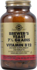 Solgar Brewer's Yeast Grains with Vitamin B12 Зерновые пивные дрожжи с витамином B12 - 250 таблеток