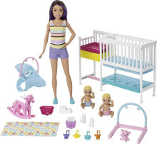 Куклы модельные игровой набор Barbie Skipper Babysitters Кукла-няня, с 15 аксессуарами