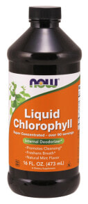 NOW Foods Liquid Chlorophyll Natural Mint Жидкий хлорофилл с ароматом натуральной мяты 473 мл