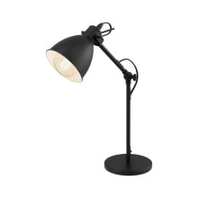 Настольные лампы для школьников EGLO Priddy настольная лампа Черный, Белый E27 49469