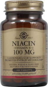 Витамины группы B Solgar Niacin Vitamin B3 --Ниацин Витамин В3 - 100 мг - 100 таблеток