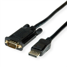 Компьютерные разъемы и переходники ROLINE 11.04.5970 видео кабель адаптер 1 m VGA DisplayPort Черный