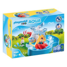 Детские игровые наборы и фигурки из дерева Игровой набор 1,2,3 Aquatic Carrousel Playmobil Карусель с водным колесом 70268 ,8 деталей