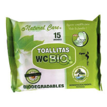 Влажные салфетки shico Toallitas WC Bio Биоразлагаемые салфетки для интимной гигиены Ромашка 15 штук