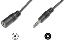Акустические кабели ASSMANN Electronic 3.5mm M/F, 2.5 m аудио кабель 2,5 m 3,5 мм Черный AK-510200-030-S