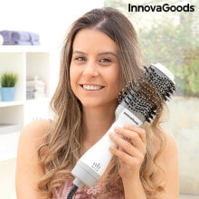 Фены и фен-щётки  Фен-щетка InnovaGoods 1000W для сушки волос и придания объема, белый, серый