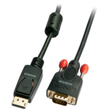Компьютерные разъемы и переходники Lindy 41943 кабельный разъем/переходник Displayport VGA Черный