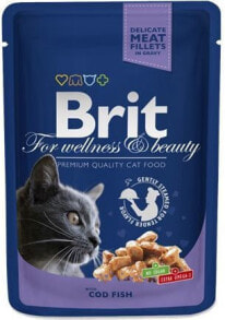 Влажный корм для кошек Brit Premium, кусочки с разными вкусами, 12 х 100 г