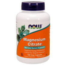 Магний NOW Foods Magnesium Citrate Цитрат магния 400 мг для поддержки нервной системы и выработки энергии, веганские капсулы