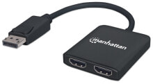 Компьютерные разъемы и переходники Manhattan 152716 видео разветвитель DisplayPort 2x HDMI