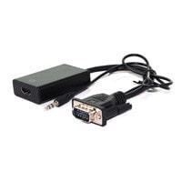 Компьютерные разъемы и переходники value 12.99.3117 кабельный разъем/переходник VGA/3.5mm HDMI Черный