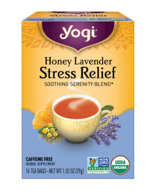 Травяной чай  yogi Honey Lavender Stress Relief Успокаивающий чай с лавандой и медом, без кофеина 16 чайных пакетиков