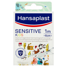Средства для ухода за кожей малыша hANSAPLAST Sensitive Kids  Детский пластырь для чувствительной кожи с различными животными мотивами 1 м x 6 см