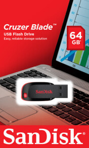 USB  флеш-накопители Sandisk Cruzer Blade USB флеш накопитель 64 GB USB тип-A 2.0 Черный, Красный SDCZ50-064G-B35