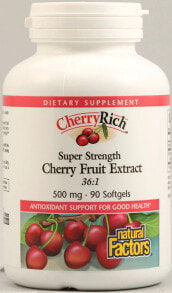Natural Factors CherryRich Cherry Fruit Extract  Растительный экстракт плодов вишни антиоксидантное средство 90 гелевых капсул