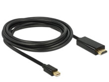 Компьютерные разъемы и переходники DeLOCK 83700 видео кабель адаптер 3 m HDMI Mini DisplayPort Черный