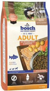 Сухие корма для собак Сухой корм для собак Bosch, Adult, для взрослых активных, с лососем, 3 кг