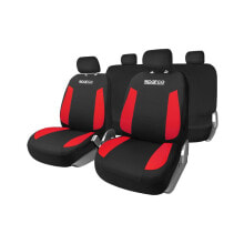 Чехлы и накидки на сиденья автомобиля Комплект чехлов на сиденья Sparco Strada Черный/Красный