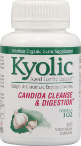 Kyolic Aged Garlic Extract Candida Cleanse and Digestion Formula 102 --Выдержанный Экстракт чеснока  Формула для очищения и пищеварения Кандиды 102 -- 100 Вегетарианских капсул
