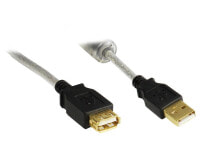 Компьютерные разъемы и переходники Alcasa USB 2.0 1.8m USB кабель 1,8 m USB A Черный, Прозрачный 2511-2TQ