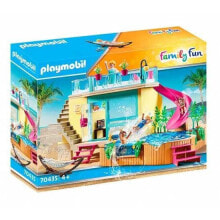 Детские игровые наборы и фигурки из дерева Набор с элементами конструктора Playmobil Family Fun 70435 Бунгало с бассейном