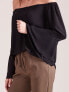 Фото #15 товара Женская блузка с открытыми плечами и расклешенными объемными рукавами черная Factory Price