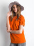 Фото #1 товара Женская блузка с коротким рукавом на одно плечо темно-оранжевая Factory Price