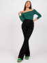 Фото #7 товара Женская блузка приталенного кроя с открытыми плечами и удлиненным рукавом зеленая Factory Price