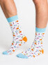 Фото #2 товара Мужские носки высокие белые с принтом Skarpety-WS-SR-5545.07X