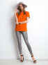 Фото #3 товара Женская блузка с коротким рукавом на одно плечо темно-оранжевая Factory Price