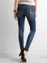Фото #3 товара Женские джинсы скинни со средней посадкой укороченные рваные синие Factory Price