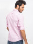Фото #3 товара Мужская рубашка розовая в клетку с длинным рукавом свободная повседневная с карманом Factory Price-278-KS-11429.87P-jasny rowy