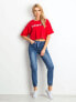 Фото #7 товара Женская футболка свободного кроя кроп-топ красная Factory Price