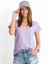 Фото #5 товара Женская футболка с V-образным вырезом сиреневая Factory Price