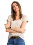 Фото #5 товара Женская футболка бежевая с V-образным вырезом Factory Price
