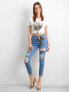 Фото #4 товара Женские джинсы скинни с высокой посадкой укороченные рваные голубые Factory Price
