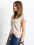 Фото #2 товара Женская футболка бежевая с V-образным вырезом Factory Price