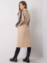 Фото #6 товара Длинное коричневое пальто с поясом и принтом на рукавах Factory Price