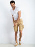 Фото #4 товара Мужские шорты бежевые до колен с карманами Factory Price-275-SN-2019/2.66-beowy