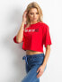 Фото #3 товара Женская футболка свободного кроя кроп-топ красная Factory Price