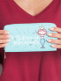 Фото #2 товара Женский кошелек кожаный голубой на молнии с рисунком заводская цена