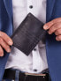 Фото #2 товара Мужское портмоне кожаное синее вертикальное без застежки Portfel-CE-PF-N4-HP-3.99-ciemny niebieski	Factory Price