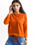 Фото #13 товара Женская блузка с длинным рукавом и открытыми плечами на завязках - оранжевая Factory Price