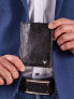 Фото #3 товара Мужское портмоне кожаное черное вертикальное без застежки  Portfel-CE-PF-N4-BW.68-brzowy Factory Price