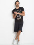Фото #3 товара Мужская футболка повседневная черная  с надписью Factory Price-298-TS-TL-87384.03X