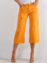 Фото #2 товара Женские джинсы кюлоты со средней посадкой укороченные желтые рваные Factory Price