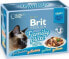 Фото #1 товара влажный корм для кошек Brit, FAMILY PLATE SOS, кусочки, с курицей, уткой, говядиной и тунцом по 3 шт, 12x85г