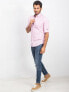 Фото #4 товара Мужская рубашка розовая в клетку с длинным рукавом свободная повседневная с карманом Factory Price-278-KS-11429.87P-jasny rowy